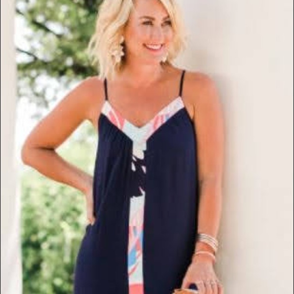 Gibson x HSP Cabana Strappy Maxi Dress in Navy